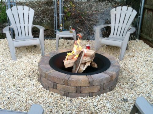 Pavestone RumbleStone 46 in. x 10.5 in. Round Concrete Fire Pit Kit No ...