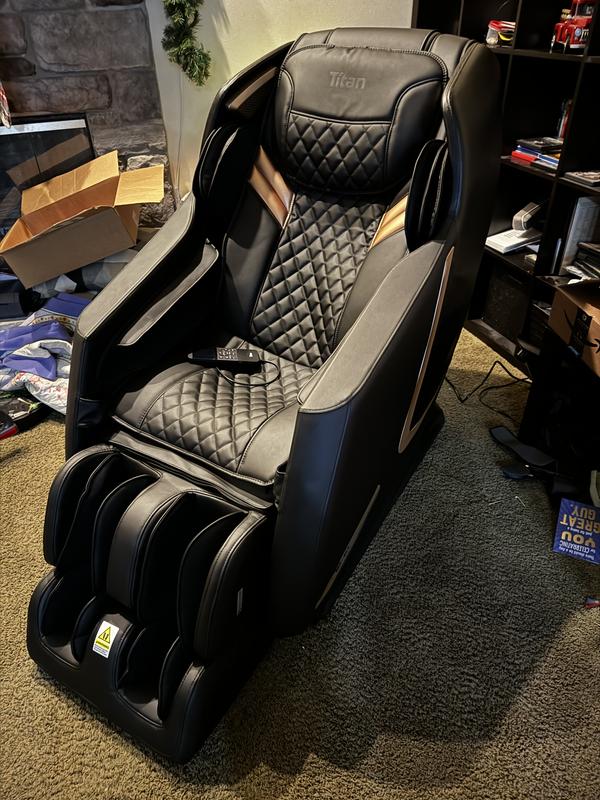 Reviews for TITAN Prestige Series Black Faux Leather Reclining 3D Massage Chair with Foot Rollers and Heated Sea Pg 1 The Home Depot
