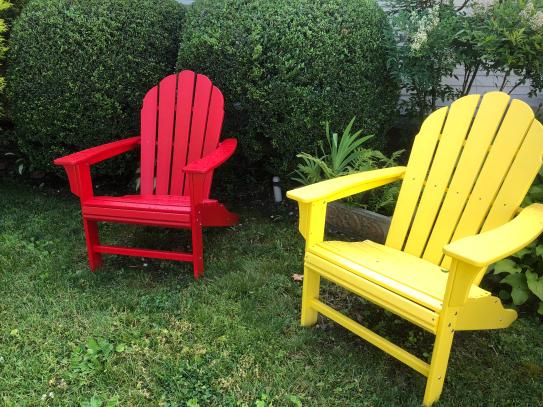 Trex Outdoor Furniture HD Sunset Red Plastic Patio Adirondack