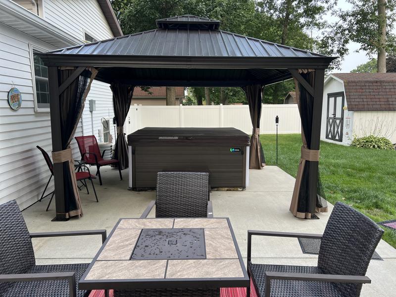KOZYARD Alexander 12 ft. D x 9 ft. H x 14 ft. W Aluminum Hardtop