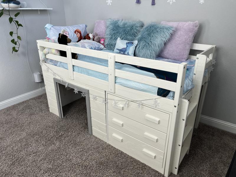 Sweet dreams white and grey twin low loft bed hotsell