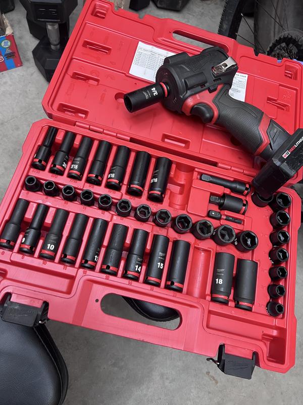 ショベルヘッド４速　プライマリーセット Milwaukee SHOCKWAVE 1/2 in. Drive Metric Deep Well 6 Point Impact