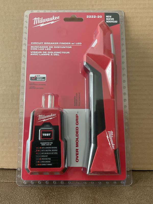 Milwaukee Circuit Breaker Finder 2222-20 With LED Light - Transmitter & Receiver Kit For Electrical Panel Identification