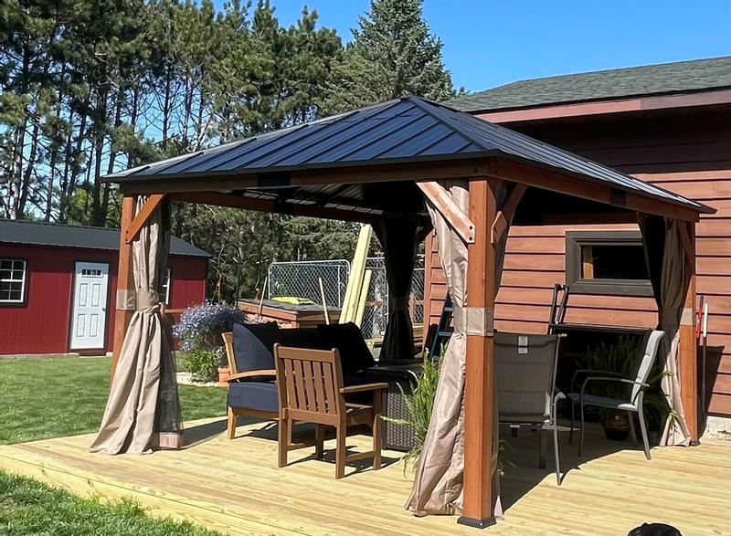 COVERED OUTDOOR OUTDOOR LIVING SPACES Ultra Series Wood Gazebo 12