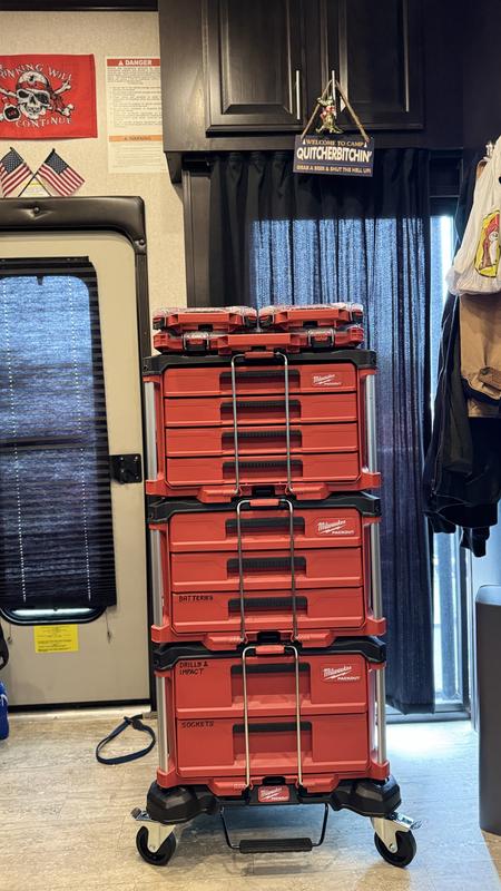 Milwaukee Packout 22 in. Modular 2-Drawer Tool Box Black/Red