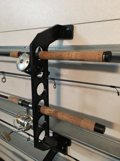 PWRR PRODUCTS Cobra 6 Item 21 in. Black Garage Door Storage Rack CSR21BB -  The Home Depot