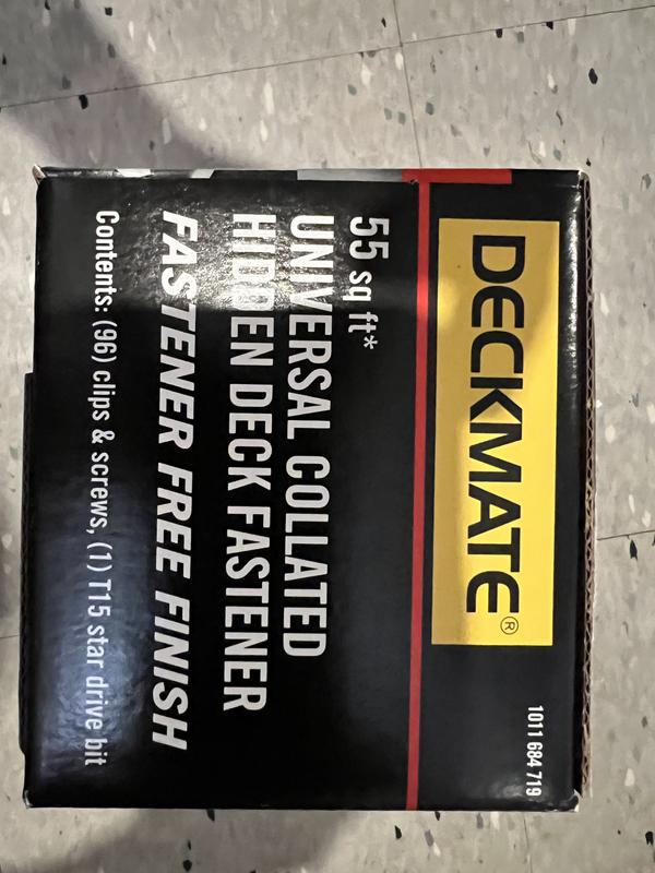 DECKMATE Collated Universal Hidden Deck Fasteners for Grooved Decking Black 200 sq. ft. Coverage (360-Pack)