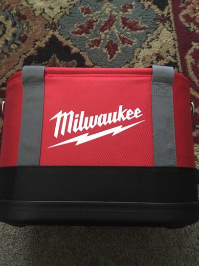 Milwaukee Tool Bag 14.5" Aerial Oval 14-Pockets Weep Holes Impact Resistant Base 