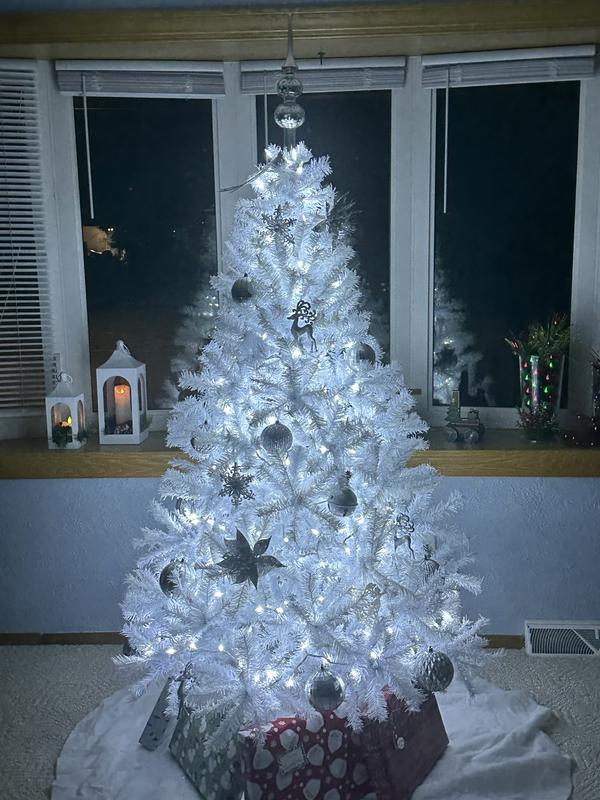 m*i様 ステンドグラス　大人可愛いWhite Xmas Costway 9 ft. Hinged Artificial Christmas Tree Premium Pine Tree