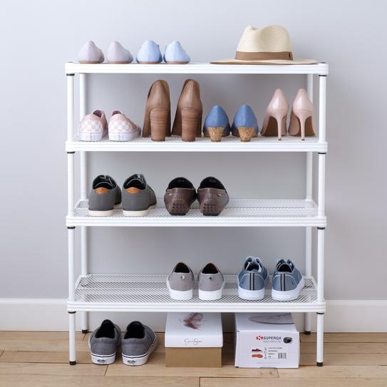 Design Ideas 15.75 in. H 8-Pair Green Metal Shoe Rack 3419415 - The ...
