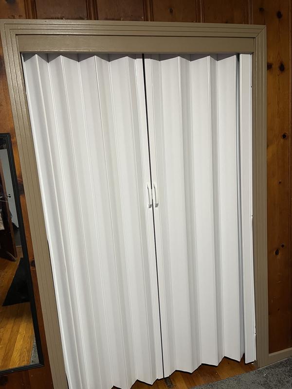 Spectrum Via 32 in. x 96 in. White Mist Vinyl Accordion Door with