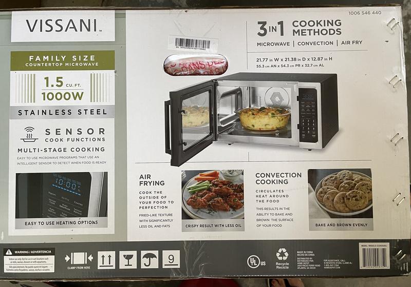 Vissani 1.5 cu. ft. Countertop Convection Microwave in Fingerprint