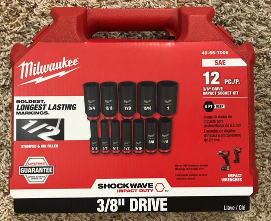 Milwaukee SHOCKWAVE 3/8 in. Drive Deep Well 6 Point Impact Socket