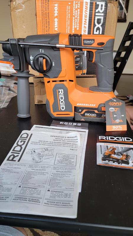 RIDGID 18V Brushless Cordless 1 in. SDS-Plus Rotary Hammer (Tool