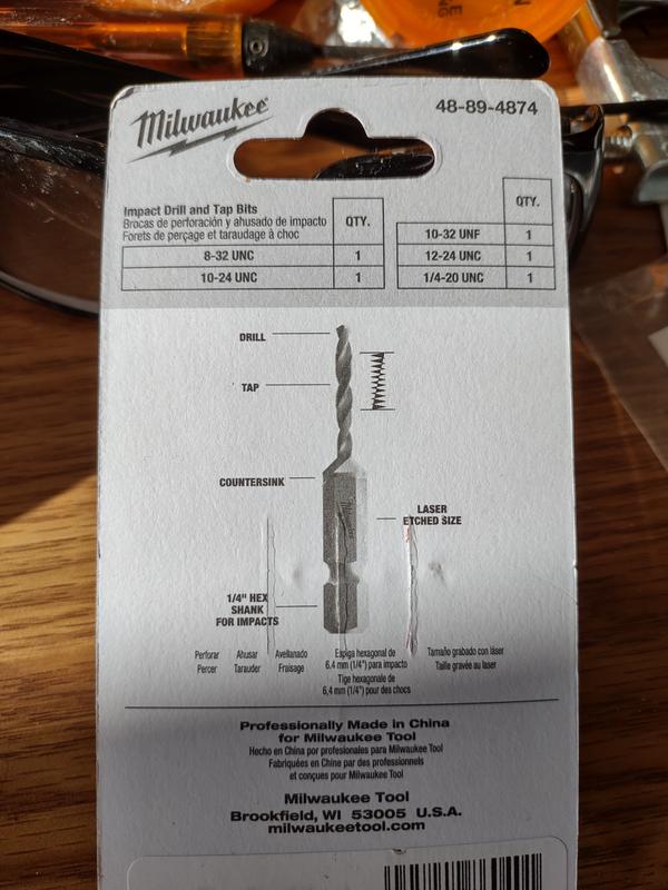 Milwaukee SHOCKWAVE SAE Steel Drill Tap Set (5-Piece) 48-89-4874E