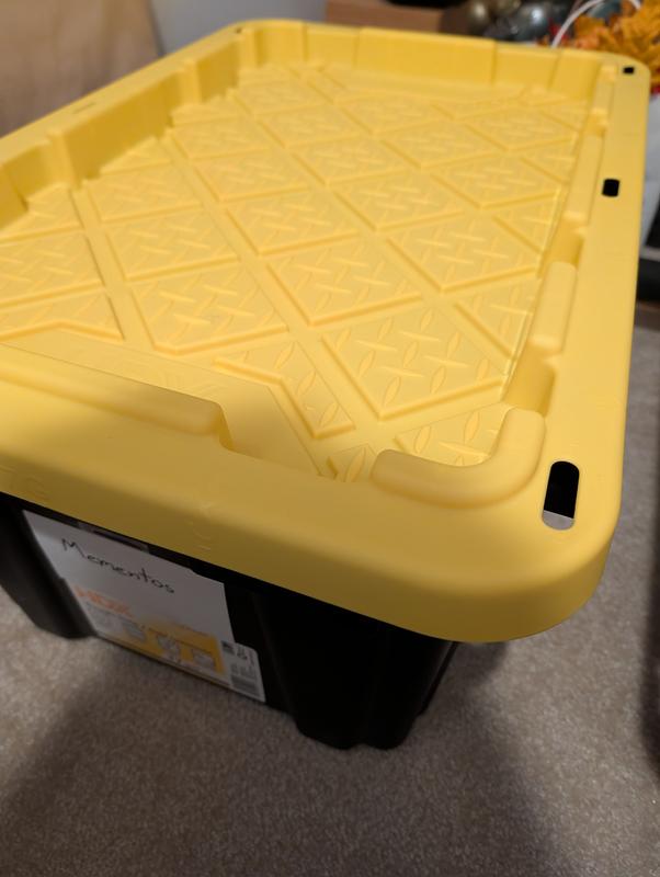 Reviews for HDX 17 Gal. Tough Storage Tote in Black with Yellow