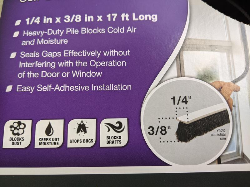Frost King 1/4 in. x 3/8 in. x 17 ft. Black Brush Pile Window/Door