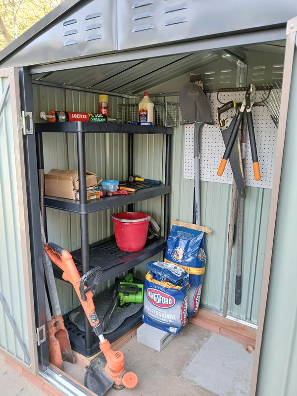 天照太御神　ospグレートホワイトシャーク2鉢 Patiowell 8 ft. W x 6 ft. D Outdoor Storage White Metal Shed with