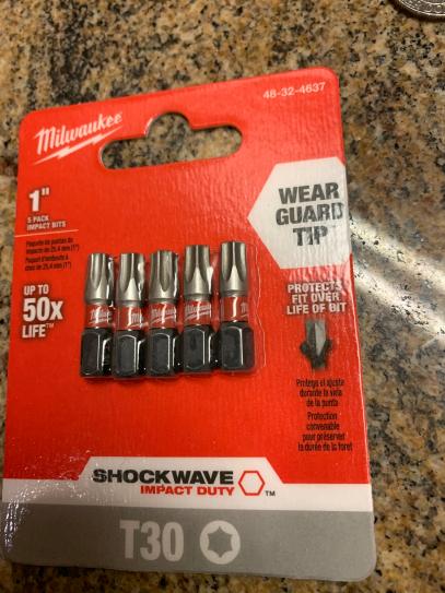 Milwaukee SHOCKWAVE Impact Duty 1 in. T25 Torx Alloy Steel Insert