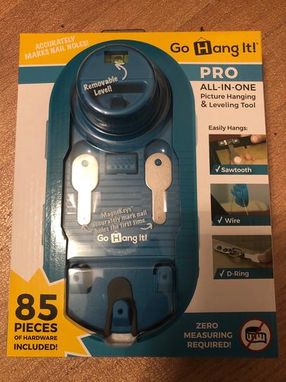Go Hang It! Pro – All-in-One Picture Hanging & Leveling Kit With 85-Piece Hardware Case, Zero Measuring Required
