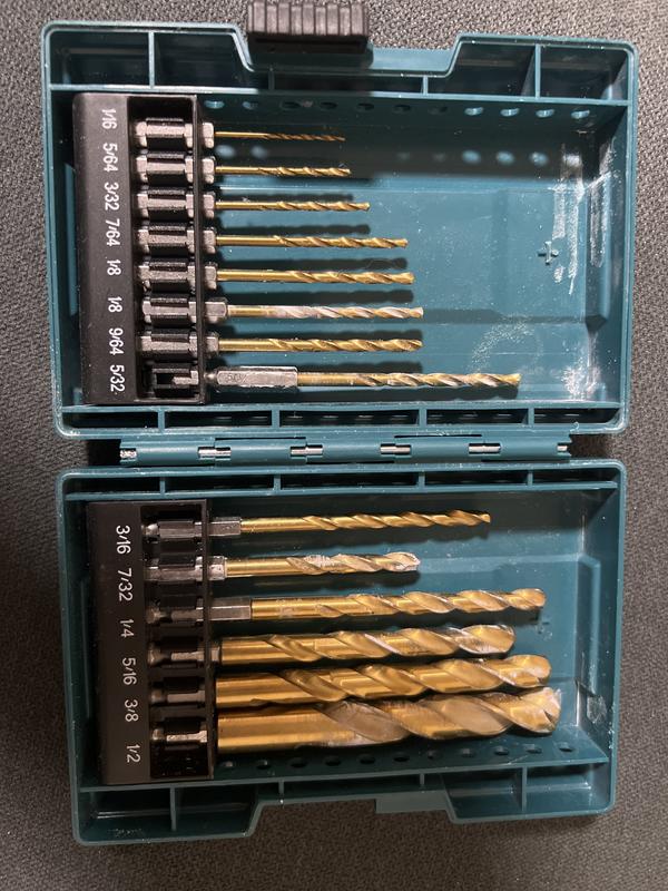 beat 購入不可 Makita Impact 1/4 in. Hex Shank Gold Titanium Drill Bit Set (14