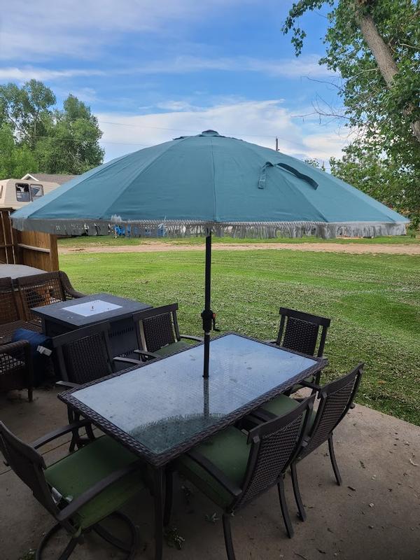 allen roth 10-ft square offset patio umbrella charcoal Allen Roth 11 Ft Offset Patio Umbrella With Solar Lights