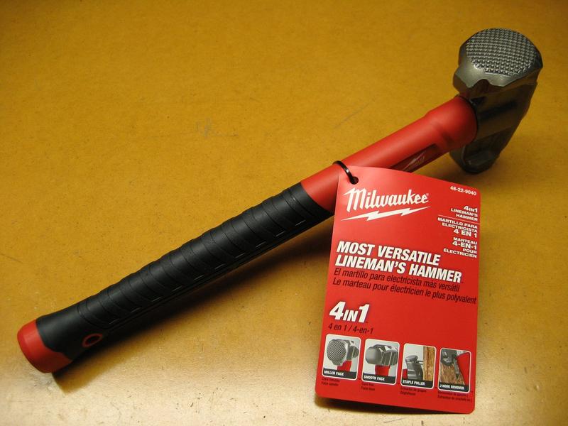 Milwaukee 36 oz. 4-in-1 Lineman's Hammer with Lineman's Hawkbill Knife with STICKWORK 3-in-1 Ring