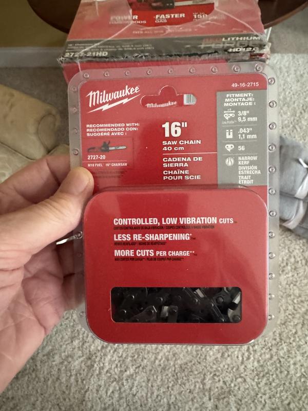 Milwaukee 16 in. Chainsaw Chain (5-Pack) 49-16-2715-X5 - The Home