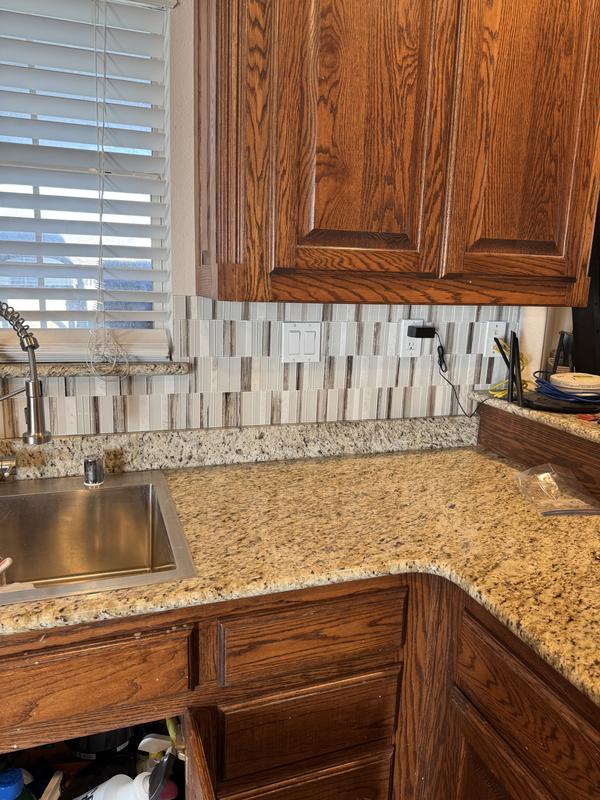 Daltile Xpress Mosaix Peel 'N Stick Daphne White Polished 14 in. x