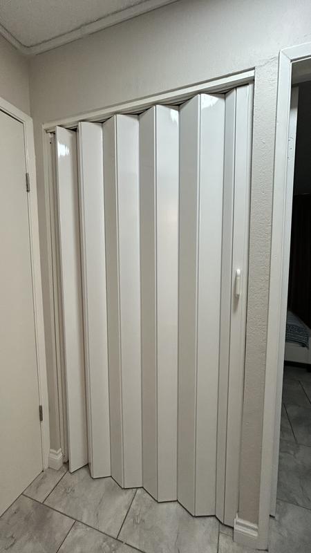 Spectrum 48 in. x 96 in. Oakmont Vinyl White Accordion Door