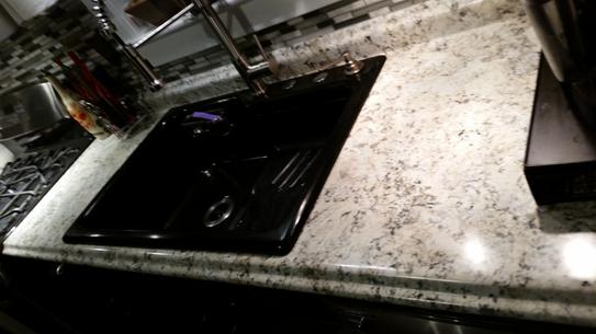 Hampton Bay 10 ft. Laminate Countertop in Typhoon Ice with Valencia Edge and Integrated 