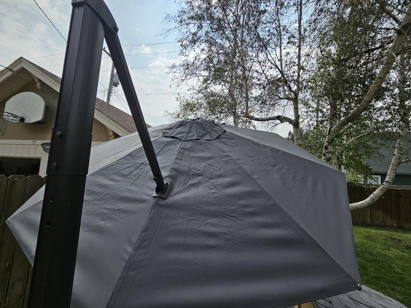 Pellebant Double Top 9 ft. x 11.5 ft. Outdoor Aluminum Cantilever