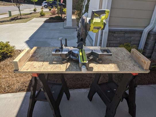 RYOBI Miter Saw PBT01B-PBP004 ONE+ 18V Cordless 7-1/4 in. Sliding Compound with HIGH PERFORMANCE Lithium-Ion 4.0 Ah Battery