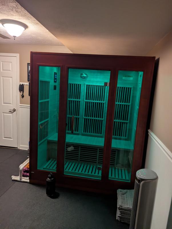 SaunaSpa 3-Person Indoor Hemlock Wood FAR Infrared Sauna with Low