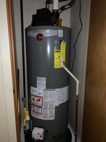 Rheem Performance 50 Gal. Tall 6 Year 42,000 BTU Natural Gas Power Vent ...