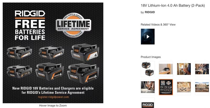 Ridgid free batteries for life discount