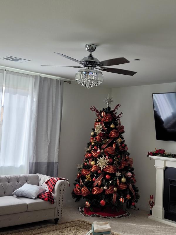 Rii♡ XAUJIX 52 inch Black Ceiling Fans with Lights, Remote, 6