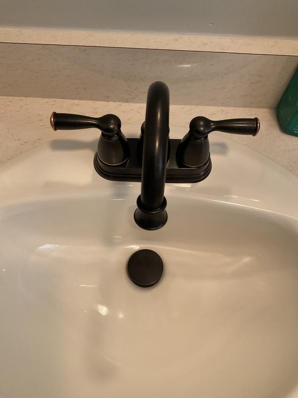 MOEN Banbury 4 in. Centerset Double Handle Bathroom Faucet with