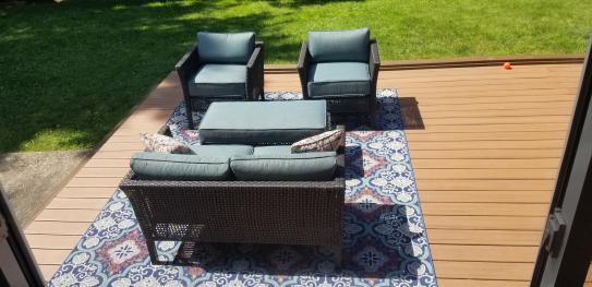 Hampton Bay Fenton 4 Piece Wicker Outdoor Patio Seating Set With