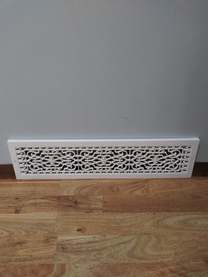 SMI Ventilation Victorian Style Cold Air Return Grille - 6x28 Inch Wall Mount, Polymer Resin, White - View #2