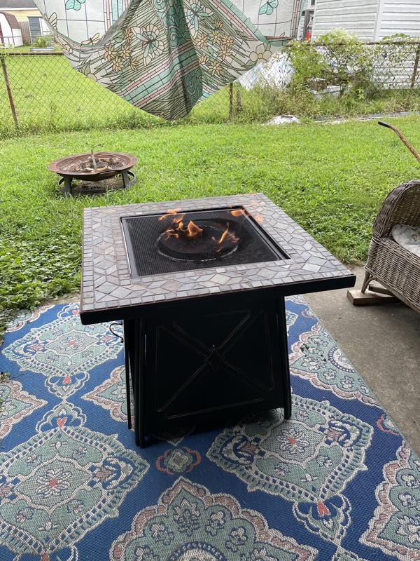 Have a question about Hampton Bay Crossridge 30.00 in. W 50000 BTU coating Steel Propane Outdoor Fire Pit Table with Lava Rocks and Screen Pg 5 The Home Depot
