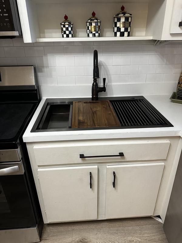 Glacier Bay 27 in. Drop-In Single Bowl 18 Gauge Gunmetal Black