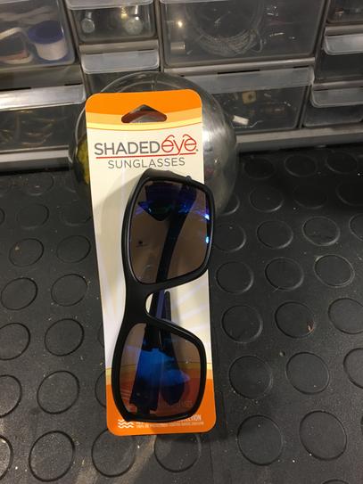 Lot of 6 Shadedeye Sunglasses Sport Black with Blue Accent 85942-16 