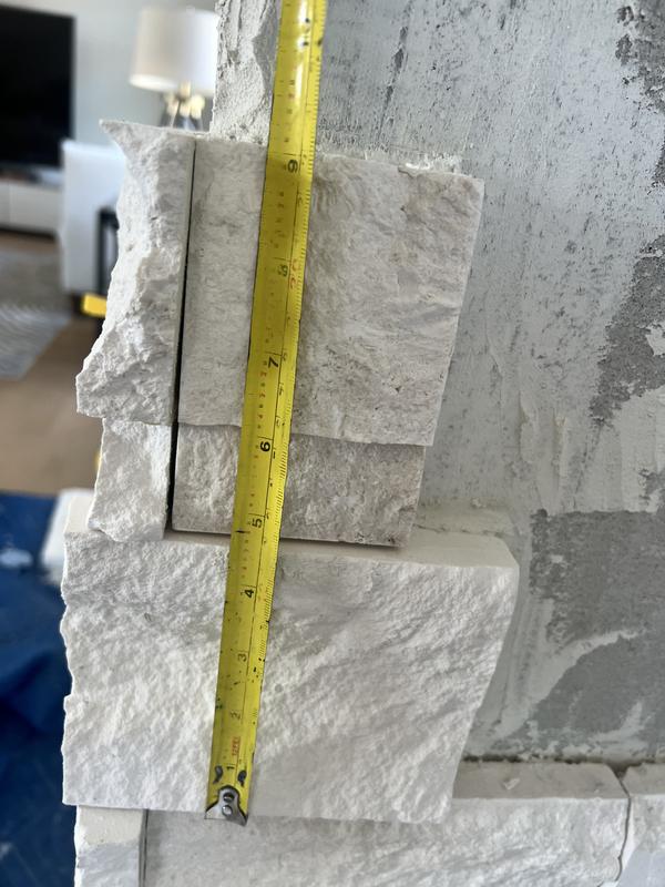 Stina タイプU ホワイトエデン　Mサイズ MSI XL Mayra Ledger Panel 9 in. x 24 in. Splitface White Limestone