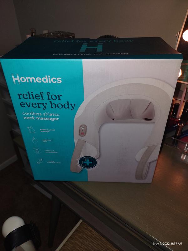 HoMedics Shiatsu Rechargeable Neck Massager with Heat