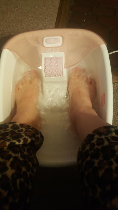 My tired achy feet relaxing in the warm bubbles
