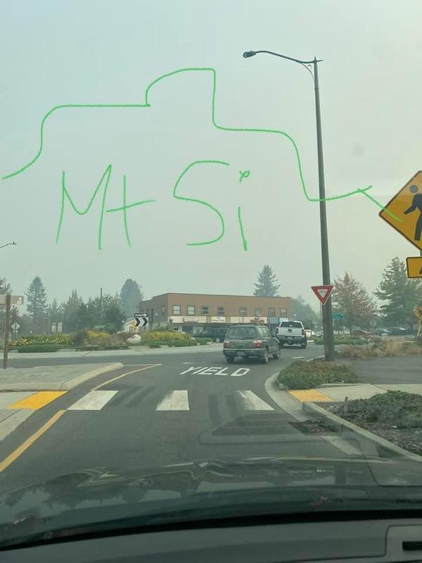 Mt.Si can’t be seen because of the Forest Fire Smoke