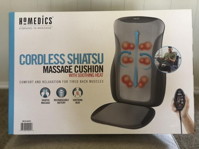 Homedics Cordless Shiatsu Back Massage Cushion With Heat