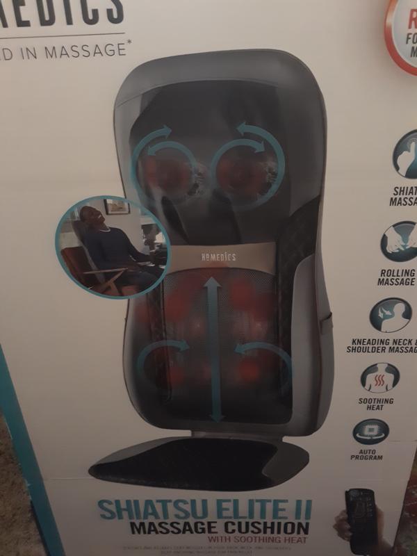 Shiatsu elite ii massage cushion with soothing outlet heat