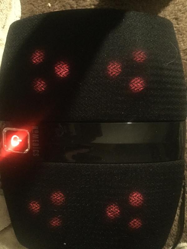 Notice bright red switch and dim red under feet